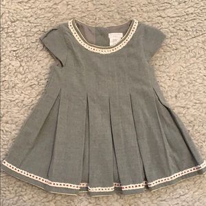 Tahari - Gray Pleated Dress with Beautiful Trim ✨